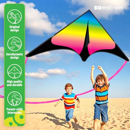 Doinfly 3-Piece Butterfly & Octopus Delta Kites for Kids & Adults, Easy Fly Blue Butterfly Red Octopus Variation