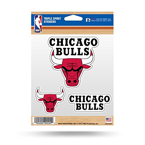 Chicago Bulls NBA Triple Spirit Sticker Sheet - Official Team Decals for Car & Surface
