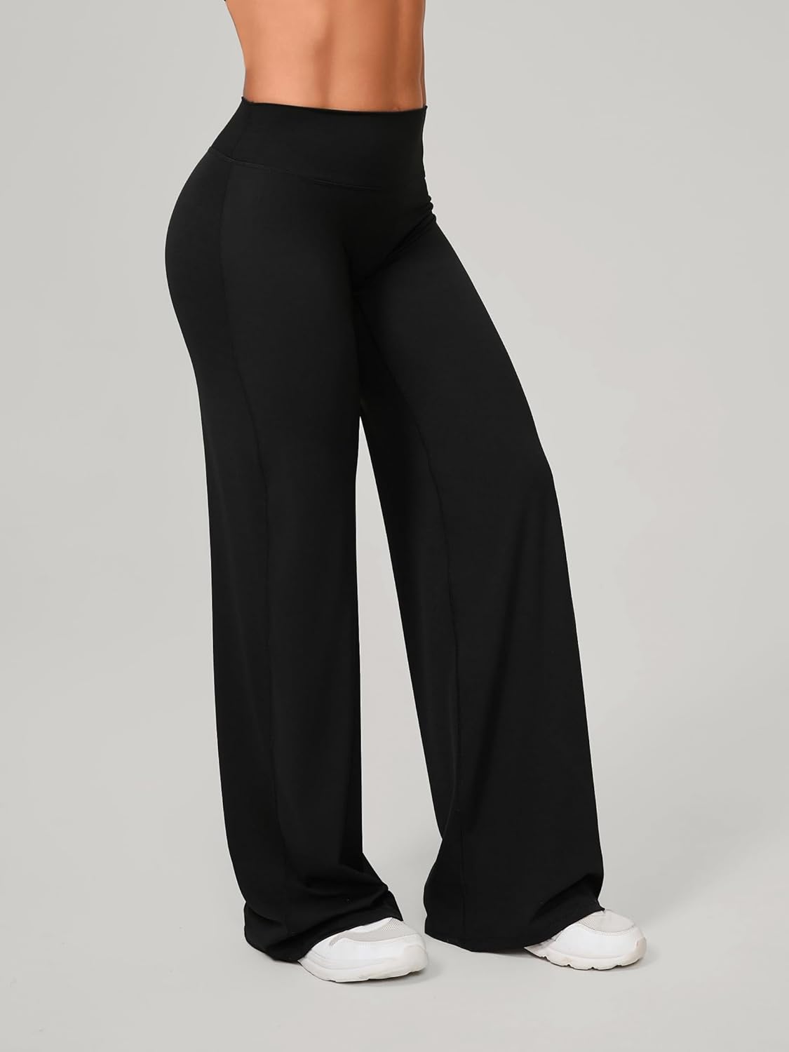 ABOCIW Women's High Waist Straight Leg Gym Leggings - No Front Seam, Comfortable Yoga Pants