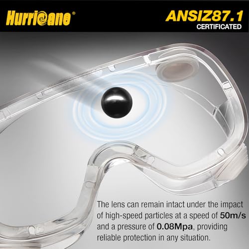 Safety Goggles - 2 Pack with Anti-Fog Function & UV400 Protection - White Air Valve