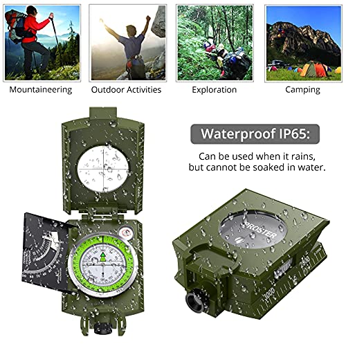 Waterproof Sighting Compass with Clinometer - Army Green