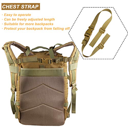MAGARROW Tan Adjustable Backpack Chest Strap with Buckle - Hands-Free Secure Fit
