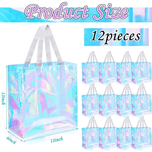 Clear Stadium Approved Tote Bags - 12 Pack with Handles - Laser Color