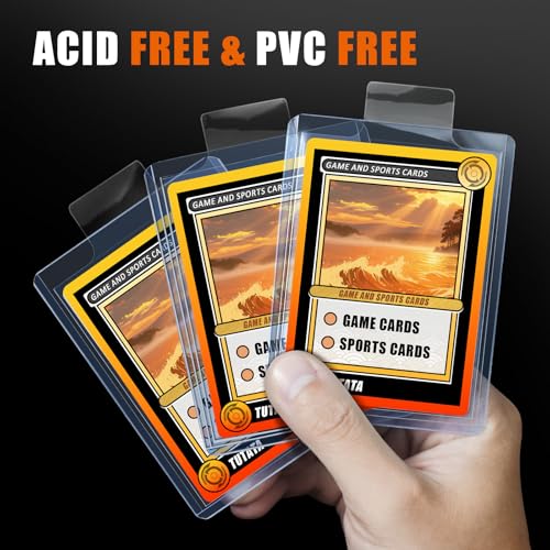 Tabbed Card Sleeves for Grading Submission - 100 Pack Easy Grip Protectors