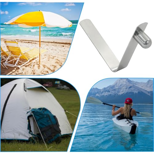 Stainless Steel Spring Snap Clips - 6mm, 16pcs for Kayak & Tent