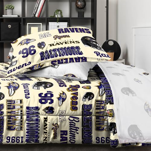 Baltimore Ravens Bed in a Bag Set - Twin Comforter & Sheets