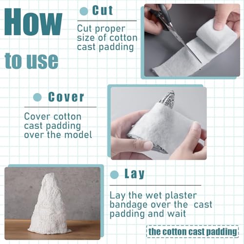 6 Rolls Cotton Cast Padding Bandage for Art & Medical Use