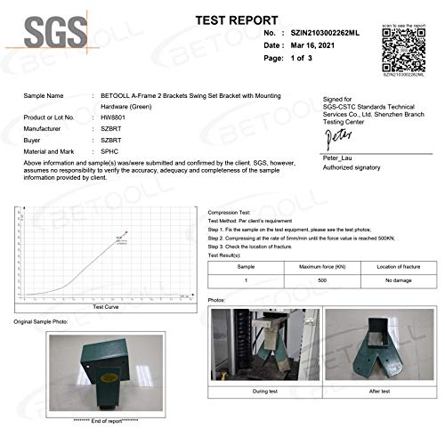 A-Frame Swing Set Bracket Set with Mounting Hardware - Green