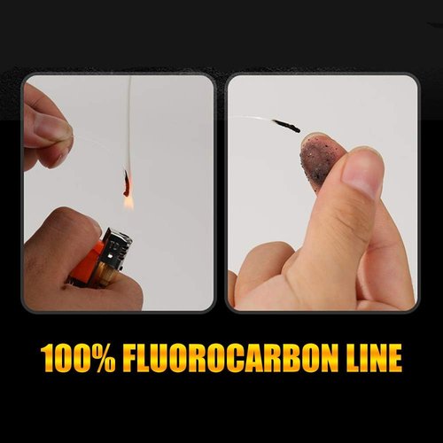 ANGRYFISH Fluorocarbon Fishing Line - 100% Invisible Underwater, Ultralow Stretch, 2-30LB