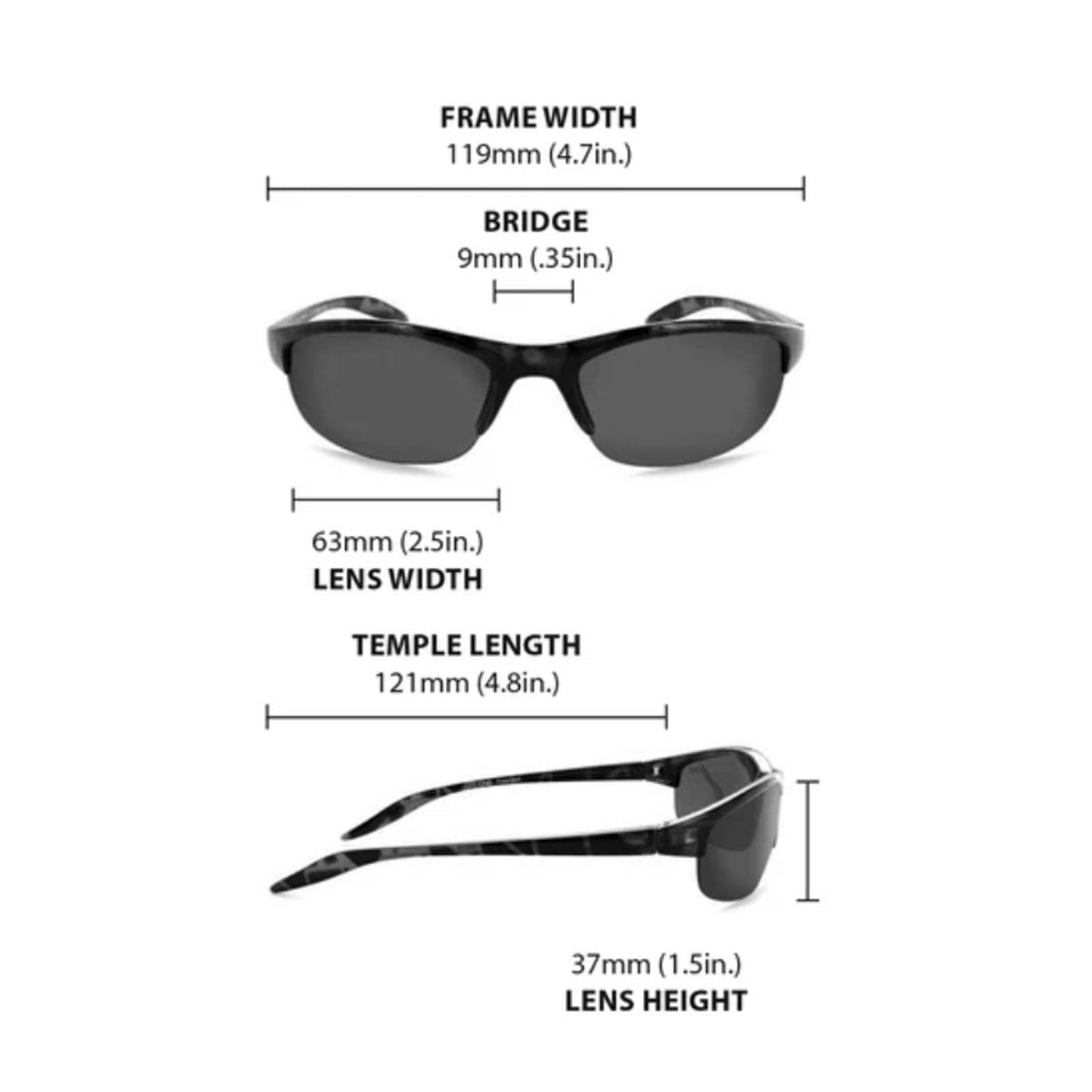 Optic Nerve Alpine Sunglasses Active Polarized Sport for Men/Women, Shiny Dark Demi Frame/Brown Lens