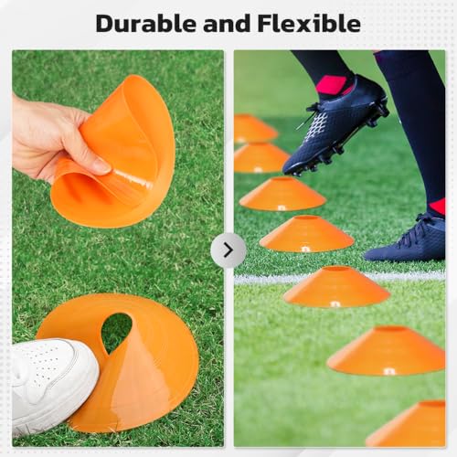 Agility Cones - 50 Pack Multicolor Soccer Training Field Markers