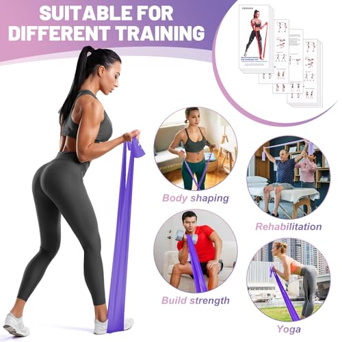 5 Pcs Resistance Bands, Professional Exercise Bands Elastic Stretch