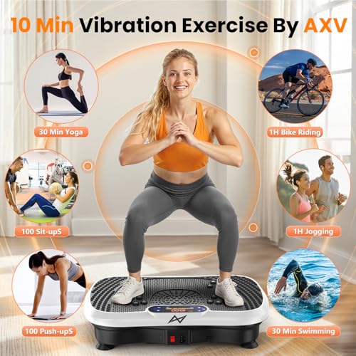 Vibration Plate Fitness Machine - 200W Bluetooth, Curved Design, White