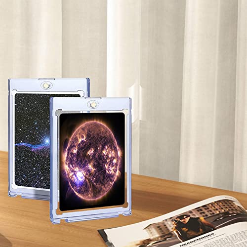 Boyanbb 50-Pack Magnetic Card Holders 35pt One Touch Acrylic Protectors