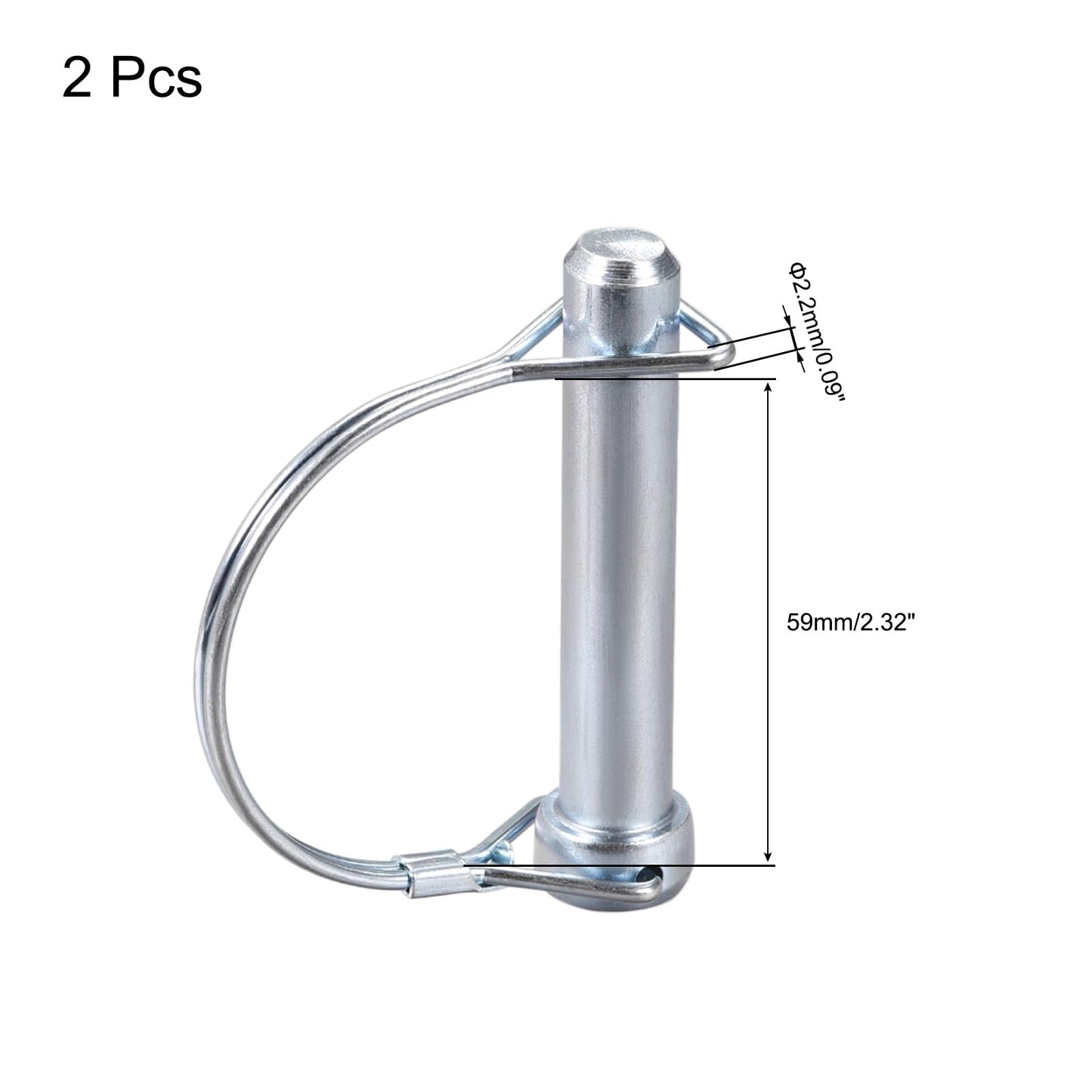 uxcell 2Pcs 1/2" Dia Trailer Coupler Pin, 2-3/4" Long Coupler Pin Shaft Locking Pin, Round Pto Pin for Farm Trailers Wagons Lawn Hitches and Garden