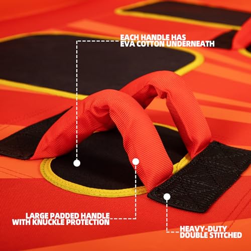 1-3 Person Inflatable Towable Tube for Boating - Heavy-Duty Nylon Cover