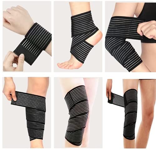 Thigh Compression Sleeve - Adjustable Support Bandage for Pain Relief - Black
