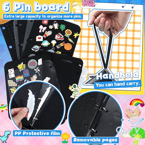 PU Leather Pin Display Book for Enamel Pins - 6 Page Organizer