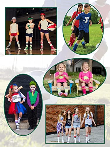 Kids Athletic Soccer Socks - Toddler 3-6 Years, 2 Pair Black & White