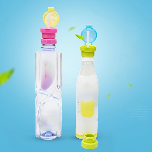 Sosoport Spill Proof Water Bottle Cap with Straw Portable Juice Bottle Cover for Kids Leak Resistant and Removable Straw Lid Lightweight Sports Water Accessory for Outdoor and Travel
