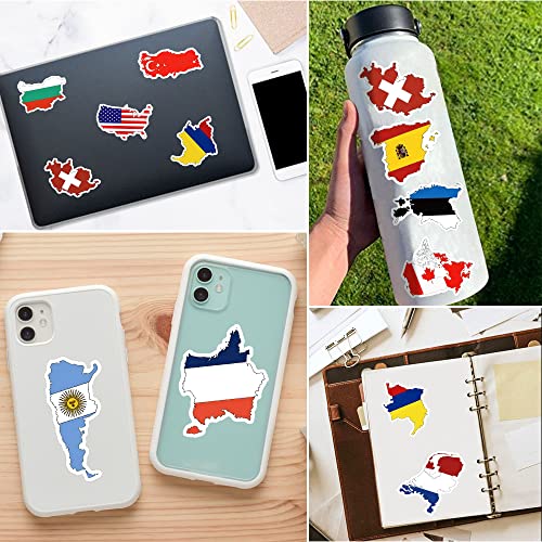 World Flag Stickers - 50 Unique Country Flag Designs for Water Bottles, Scrapbooking & Gifts