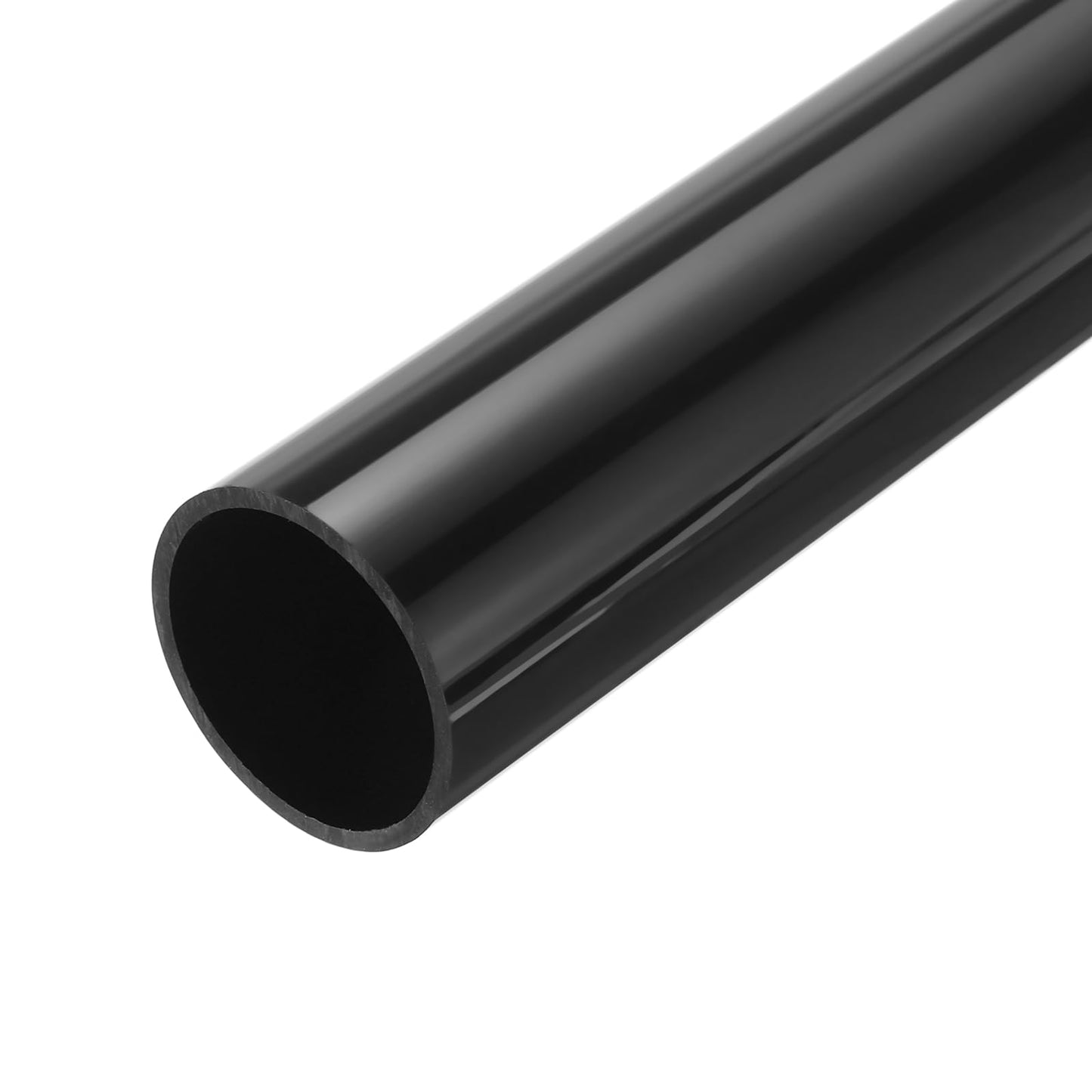 MECCANIXITY 2 Inch PVC Rigid Tube Round Pipe Hardware Tubing 45mm(9/5 Inch) ID 50mm OD 350mm Black High Impact for Water Pipe Crafts Cable Sleeve