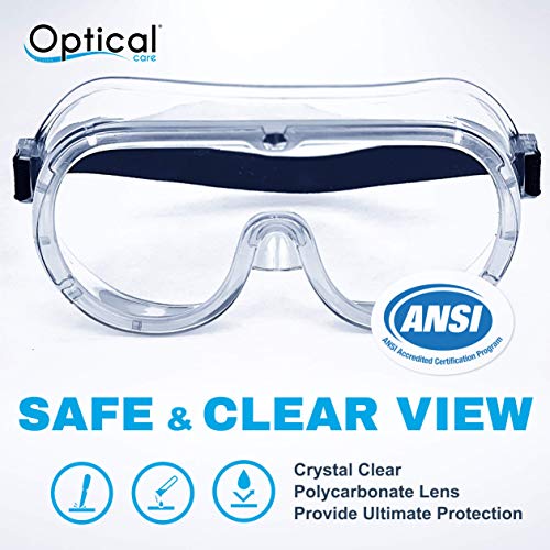 Safety Goggles - FDA Registered Anti-Fog, Fits Over Glasses - Light Blue
