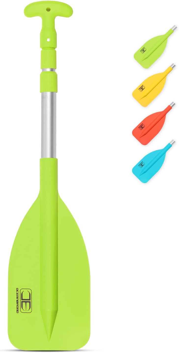 OCEANBROAD Telescoping Emergency Paddle - Adjustable 21''-42'' or 26''-54'' Aluminum Shaft for Kayaking & Canoeing