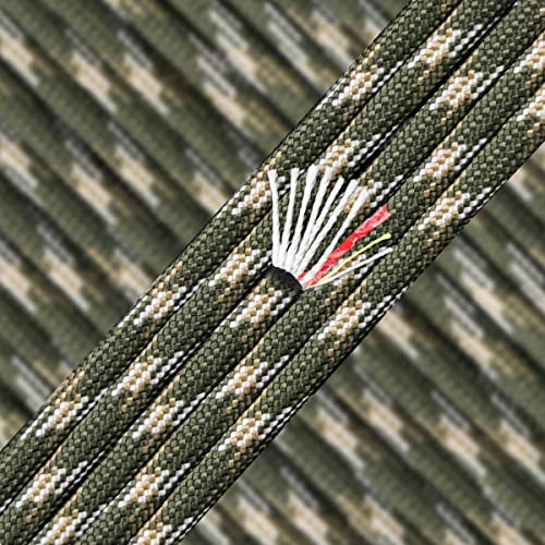 Survival Paracord Fire Cord - Jungle Camo 25 Feet