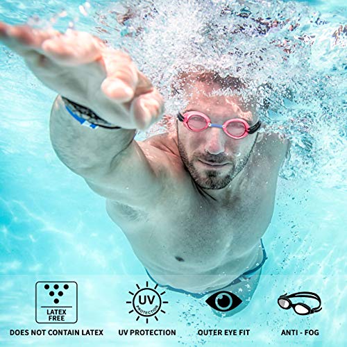 Swedish Pro Swimming Goggles - Anti-Fog Design - Pink