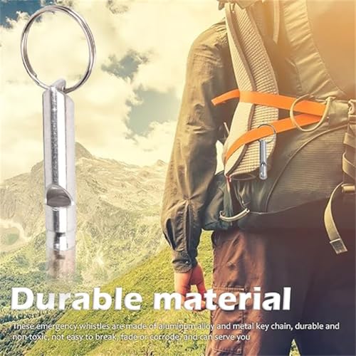 Extra Loud Aluminum Survival Whistle Set - 3 Pack with Key Rings