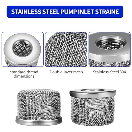 183770 Pump Inlet Strainer Screen Filter for Airless Paint Sprayer 455ST, 495ST Pro Hi-Boy, GM3000, Ultra 500, 695, LineLazer 3000, 3500 Suction Hose, 3/4" NPT Thread, Double Layer Screen