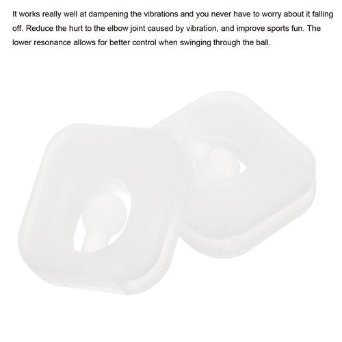 PATIKIL Tennis Vibration Dampener, 4 Pack Square-Shaped Silicone Shock Absorber Racket String Damping for Tennis Racquet, Clear