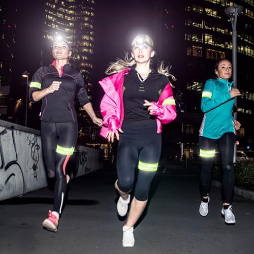 4 Pack Reflective Safety Bands - Adjustable High Visibility Straps for Running