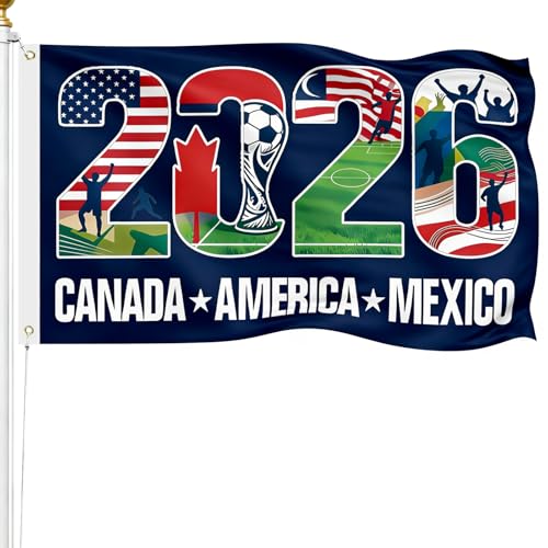 2026 World Soccer Flag - USA, Canada & Mexico Supporters Banner