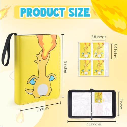 Fire Dragon Theme Card Binder - Holds 400 Trading Cards with Sleeves