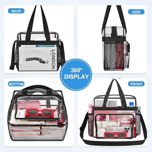 Stadium Approved Clear Tote Bag 12x12x6 with Reinforced Straps