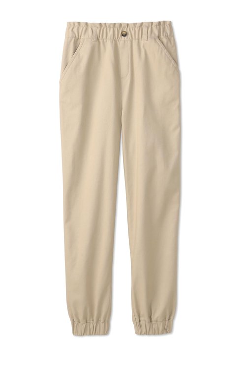 French Toast Girls' Stretch Twill Jogger with Paper Bag Waist, Khaki, 5