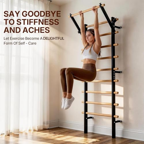 Swedish Ladder with Bars - Wooden Stall Bar & Suspension Trainer