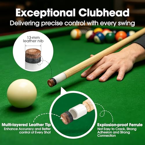JAGTOP 36-Inch Pool Cues Set of 2 for Kids Teens & Adults – Birch Construction