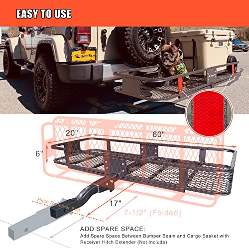Hitch Mount Cargo Carrier Rack with Waterproof Bag & Accessories