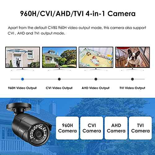 ZOSI 2.0MP HD 1080P 1920TVL Hybrid 4 in 1 TVI/CVI/AHD/CVBS Indoor Outdoor Home Security Cameras Weatherproof,120ft Night Vision,Aluminum Metal Housing,For 960H,720P,1080P,5MP,4K analog CCTV DVR