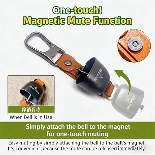 Auroraki's Loud Bear Bell with Magnetic Silencer for Deterrent,