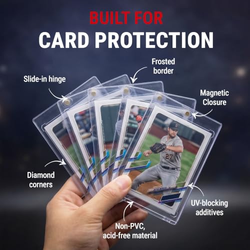 Magnetic Card Holder 35pt – UV Blocking Case for Standard Cards – 25-Pack