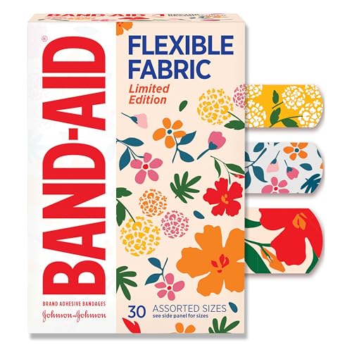 Flexible Fabric Adhesive Bandages - Wildflower Design - 30 Count