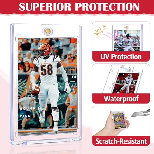 8ct Magnetic Card Holders - 35pt Hard Card Sleeves for Trading Cards