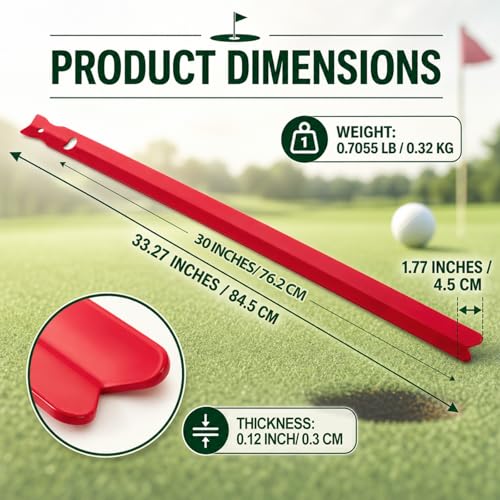 Golf Speedmeter Aluminum Putting Speed Tester - Red 30"
