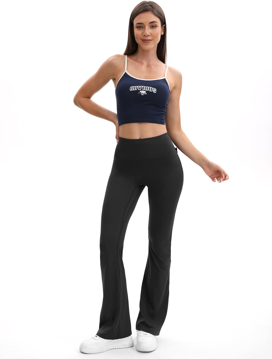 Skiennix Women's High-Waisted Flare Leggings - Butt Lifting with Pockets | Bootcut Yoga Pants