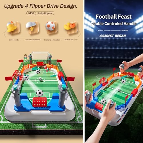 Mini Foosball Table Game for Kids - 4-Flipper Indoor Soccer Toy