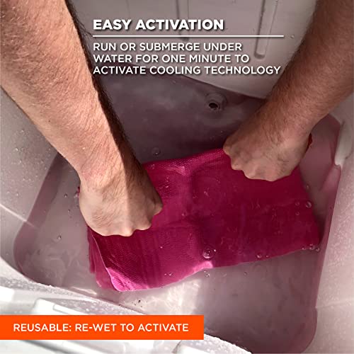 Cooling Towel for Instant Relief - Pink, 13in x 29.5in